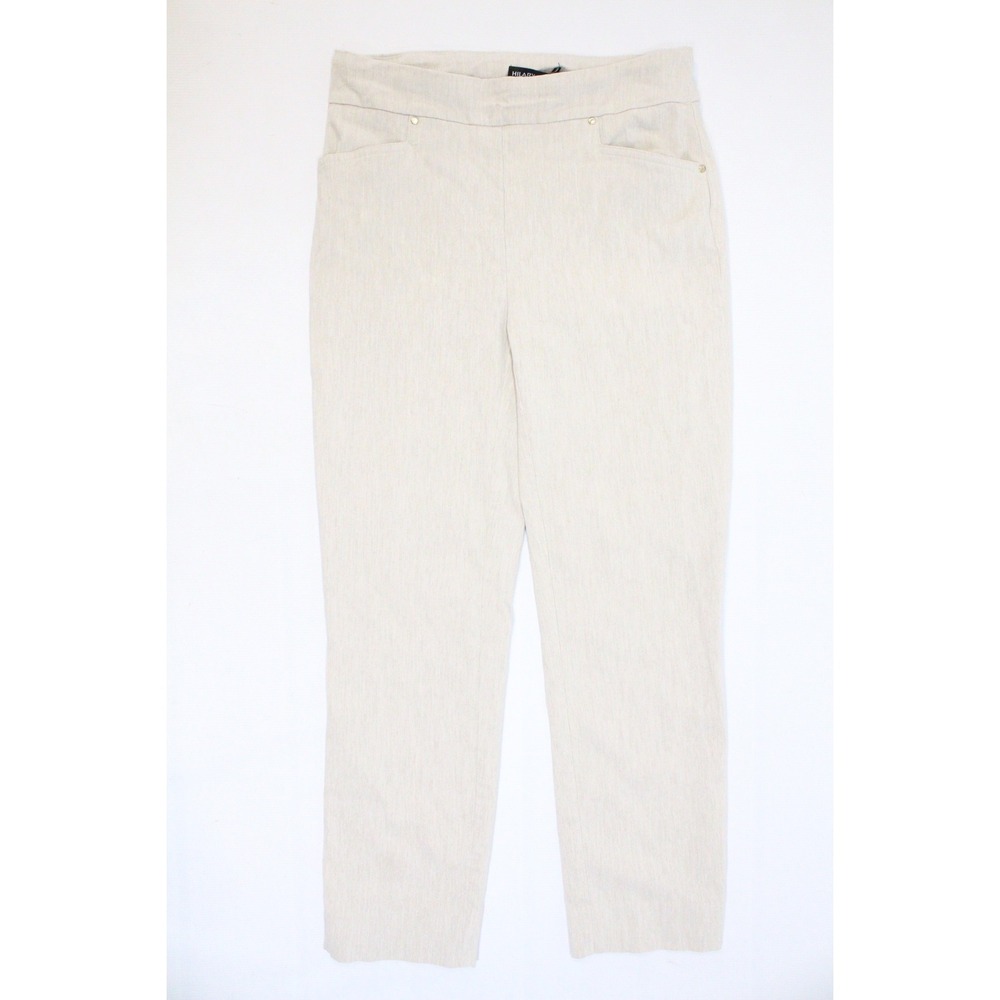 Hilary Radley Womens Oatmeal Beige Stretch Straight Leg Pants Size S D4380-I420